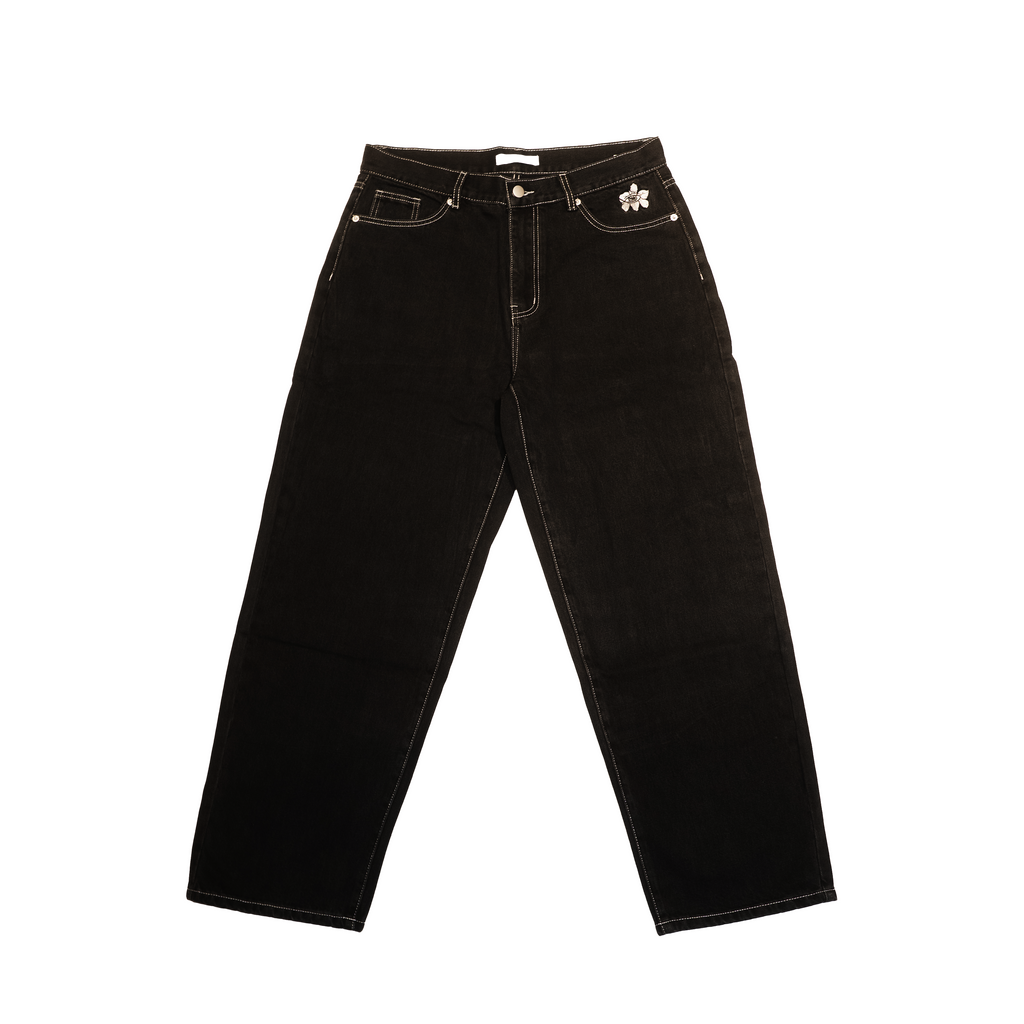EYE DENIM BLACK w WHITE STITCHING