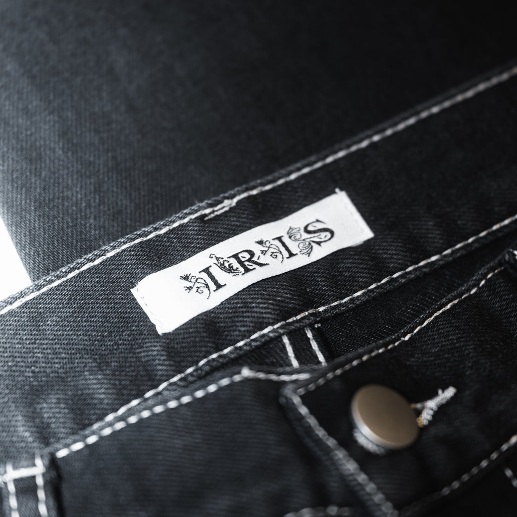 EYE DENIM BLACK w WHITE STITCHING