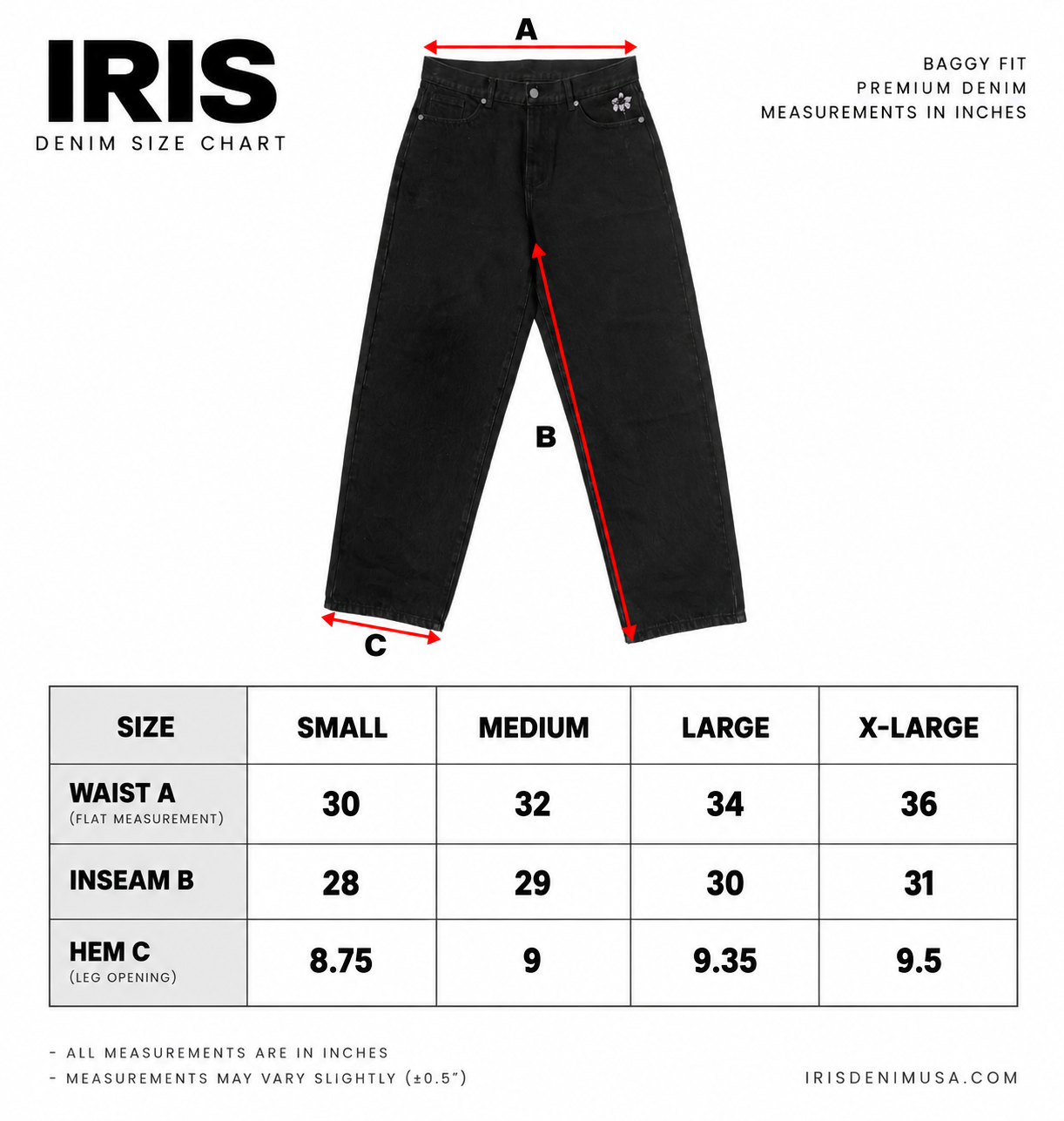EYE DENIM BLACK w WHITE STITCHING