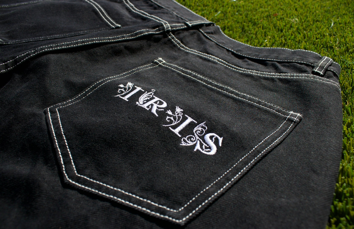 EYE DENIM BLACK w WHITE STITCHING