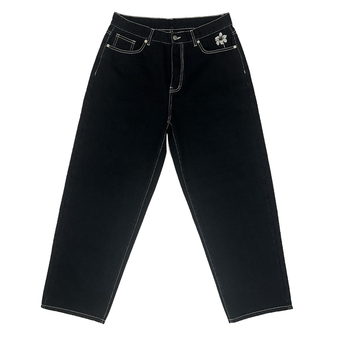 EYE DENIM BLACK w WHITE STITCHING